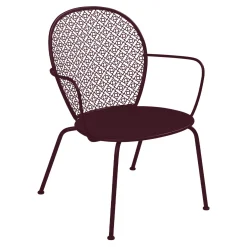 Fauteuil Bas Lorette Metal Rouge / Metal Perfore - Fermob
