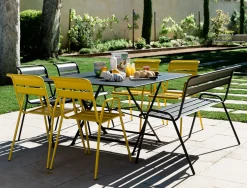 Fauteuil Bridge Empilable Monceau Metal Bleu / L 52 Cm - Fermob