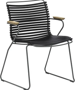 Fauteuil Click Plastique/ Accoudoirs Bambou - Houe