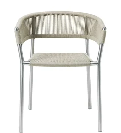 Fauteuil Empilable Kilt Tissu Beige Metal / Corde Synthetique - Ethimo