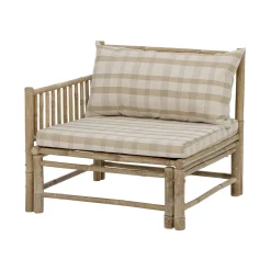 Fauteuil Rembourre Korfu Tissu Beige Bois Naturel / Module Angle Gauche - Bambou - Bloomingville