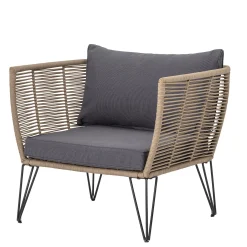 Fauteuil Rembourre Mundo Tissu Gris Beige / Fils Pvc - Bloomingville