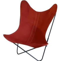 Housse  Tissu Rouge Orange Coton Outdoor / Pour Fauteuil Aa Butterfly - Aa-New Design