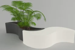Jardiniere Wave Plastique/ Banc - L 160 Cm - Slide