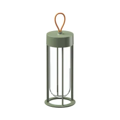 Lampe Exterieur Sans Fil Rechargeable In Vitro Unplugged Led Metal Verre Vert Verre & Metal/ By Starck - Flos