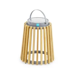 Lampe Solaire D'extérieur Solare Bois Naturel Bois / H 40 Cm - Recharge Solaire Ou Usb - Unopiu