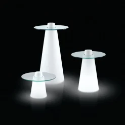 Mange-Debout Lumineux Peak Verre Plastique Blanc / O 70 X H 120 Cm - Slide