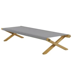 Meridienne Pliable Elit Bois Gris Bois & Tissu Gris / Lit De Jour - Ethimo