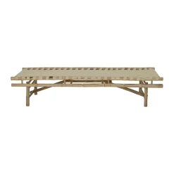 Meridienne Vida Tissu Beige Bois Naturel / 190 X 70 Cm - Bambou - Bloomingville