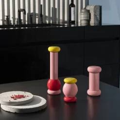Moulin A Epices / By Ettore Sottsass - H 23 Cm Bois/ Alessi 100 Values Collection - Alessi