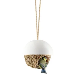 Nichoir A Oiseaux  Ceramique Fibre Vegetale Blanc Marron / O 13 Cm - Porcelaine & Jonc - Eva Solo