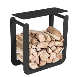 Porte-Buches Nevado Metal Noir / Tabouret - L 60 X H 60 Cm - Fermob