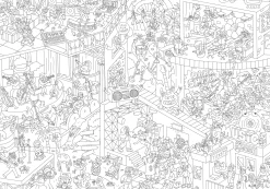 Poster A Colorier Papier Blanc Noir / 100 X 70 Cm - Omy Design & Play