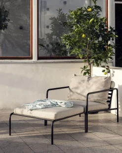 Pouf Avon Metal Tissu Vert - Houe