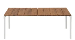 Table A Rallonge Maki Metal Blanc Bois Naturel / Teck - L 219 A 299 Cm - Kristalia