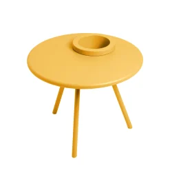 Table Basse Bakkes Outdoor Metal Jaune / O 60 Cm - Pot De Fleurs Integre / Acier - Fatboy