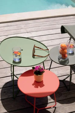 Table Basse Cocotte Metal Rouge / L 55 X H 43,5 Cm - Plateau Amovible - Fermob