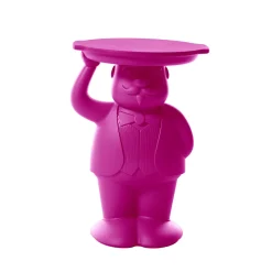 Table D'Appoint Ambrogio Plastique Rose / 42,5 X 38,5 X H 60,5 Cm - Polyethylene - Slide