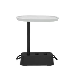 Table D'Appoint Brick Plastique Gris / 56 X 39 X H 63,5 Cm - Plateau Rotatif - Fatboy