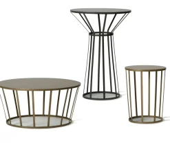 Table D'Appoint Hollo Metal Or / Tabouret -  O 35 X H 44 Cm - Petite Friture
