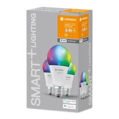 Ampoule Connectee E27 Smart+ Plastique Blanc / Lot De 3 - Standard - Multicolore Rgbw / 14W = 100W - Wifi / Variable - Ledvance