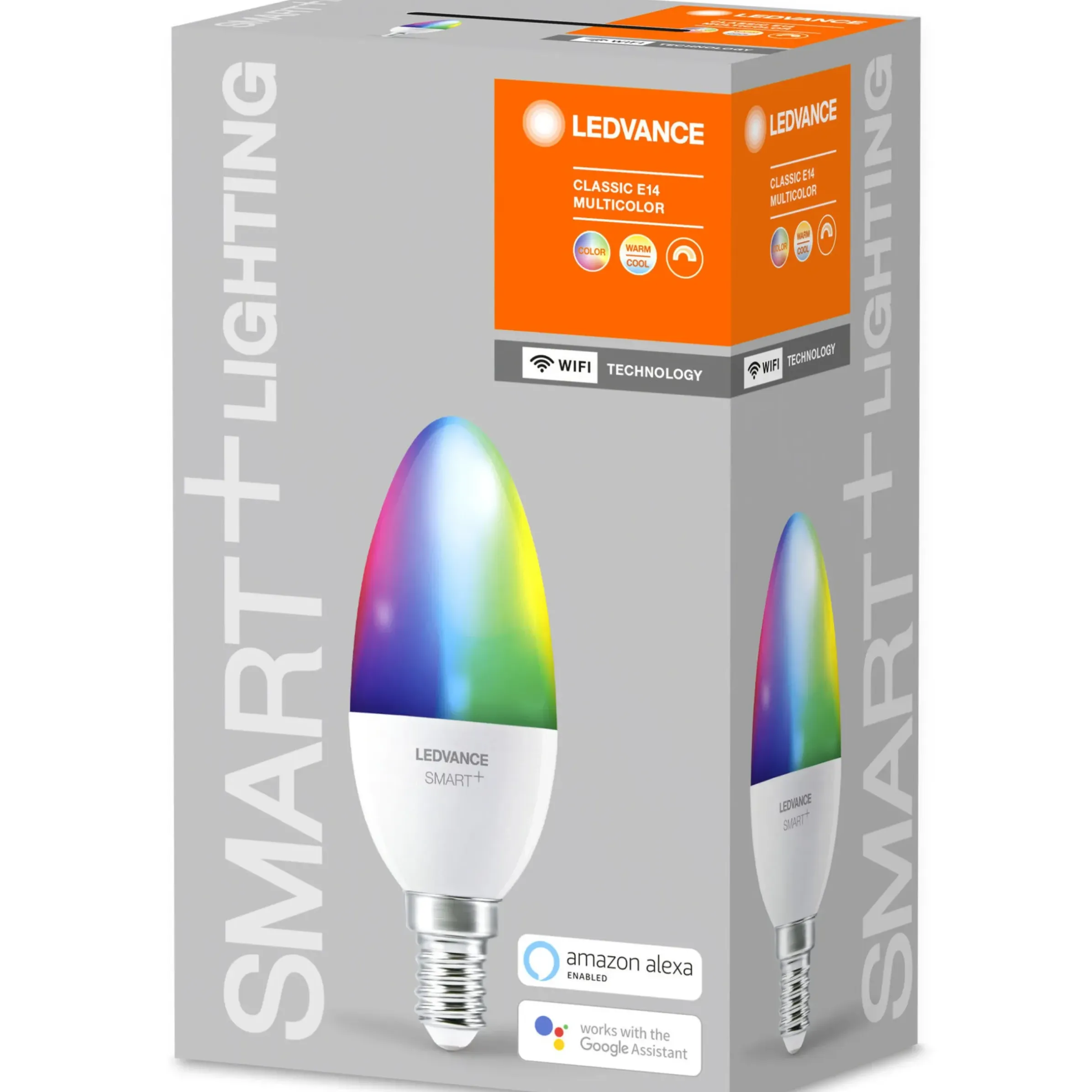 Ampoule Led E14 Connectee Smart+ Plastique Blanc / Flamme - Multicolore Rgbw / 4,9W=40W - Wifi / Variable - Ledvance