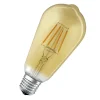 Ampoule Led E27 Connectee Smart+ Verre Or / Filaments Edison - 6W = 60W / Bluetooth - Variable - Ledvance