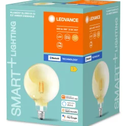 Ampoule Led E27 Connectee Smart+ Verre Or / Filaments Globe - 6W = 60W / Bluetooth - Variable - Ledvance