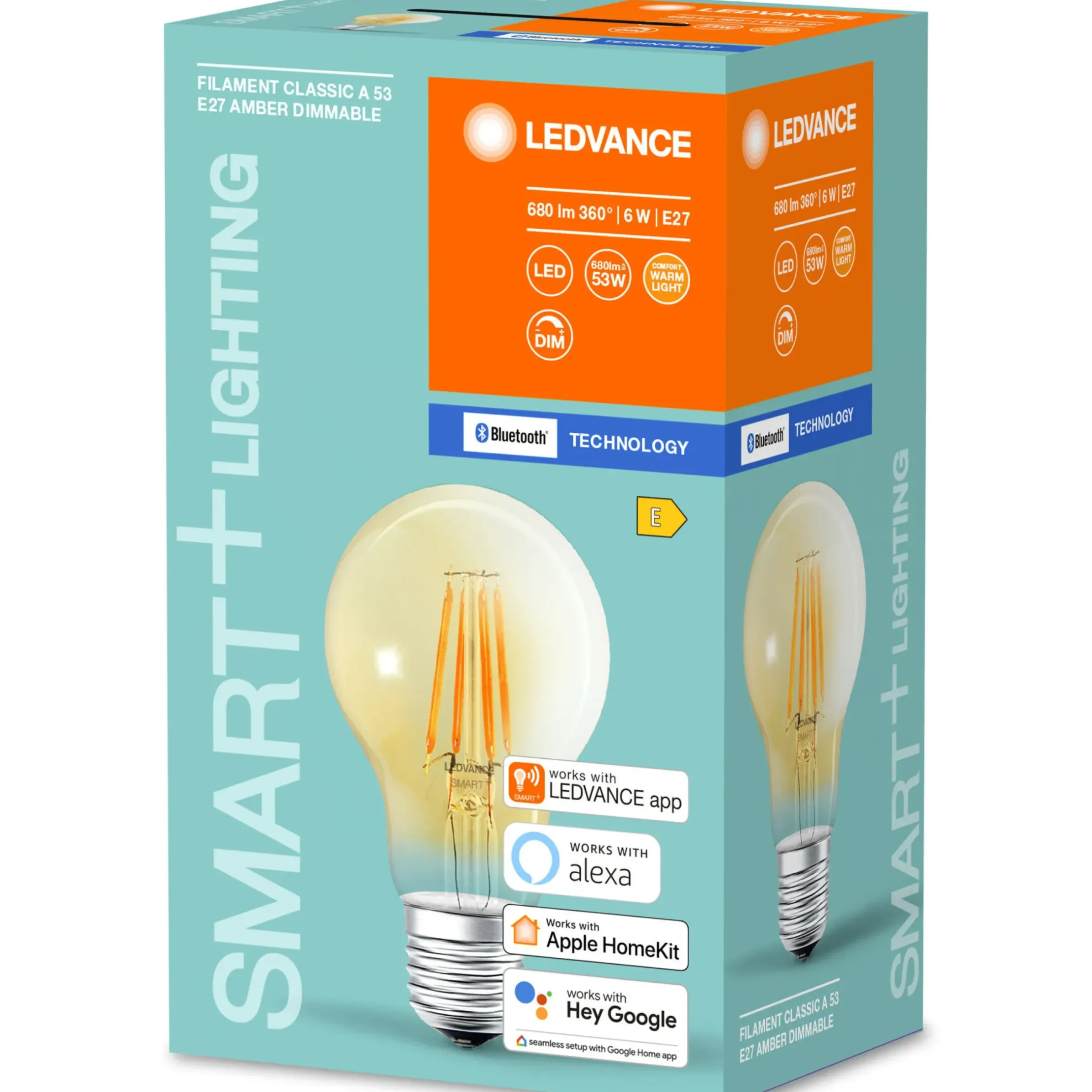 Ampoule Led E27 Connectee / Smart+ Verre Or / Filaments Standard - 6W = 60W / Bluetooth - Variable - Ledvance
