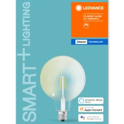 Ampoule Led E27 Connectee  Verre/ Smart+ - Filaments Globe - 5,5W=50W - Ledvance