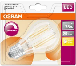 Ampoule Led E27 Dimmable Verre / Standard Claire - (2700K, Blanc Chaud) - Osram
