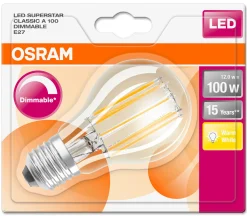 Ampoule Led E27 Dimmable Verre / Standard Claire - (2700K, Blanc Chaud) - Osram