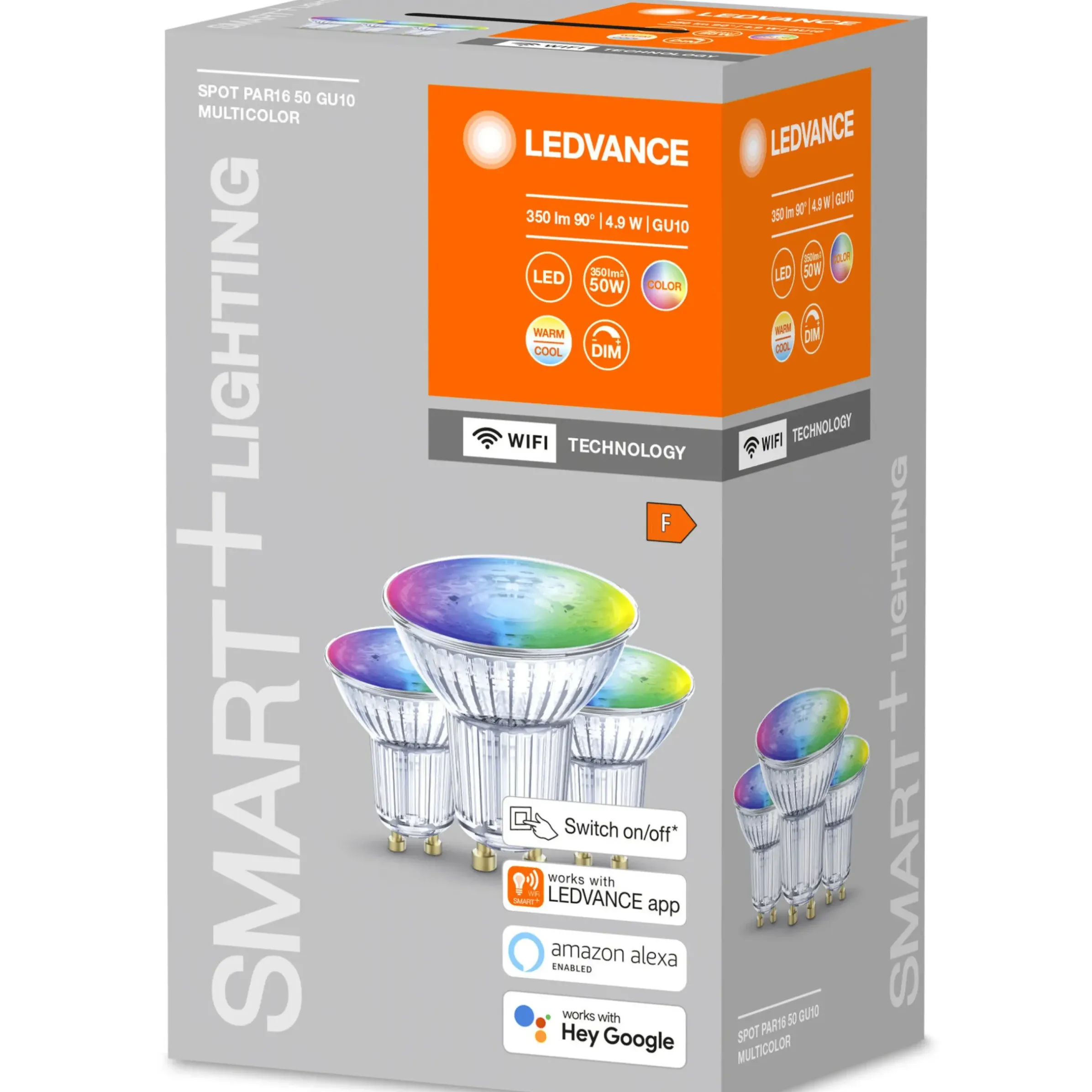 Ampoule Led Gu10 Smart+ Verre/ Lot De 3 - - Multicolore Rgbw / 4,9W=50W - Wifi / Variable - Ledvance