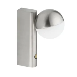 Applique Avec Prise Balancer Mini Verre Gris Argent Metal / Lampe De Table - Orientable - Northern