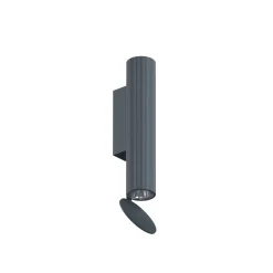 Applique Flauta Riga Indoor Metal Bleu / Led - H 22,5 Cm - Rayures Verticales - Flos