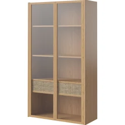 Armoire Murale Cana High Bois Naturel / Haut - L 80,8 X H 143,7 Cm / Cannage - Bolia