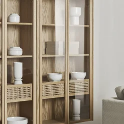 Armoire Murale Cana High Bois Naturel / Haut - L 80,8 X H 143,7 Cm / Cannage - Bolia