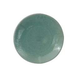 Assiette A Dessert Tourron Ceramique Vert / O 20 Cm - Gres Fait Main - Jars Ceramistes