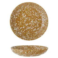 Assiette Creuse Carmel Ceramique Jaune Marron / O 21 Cm - Gres - Bloomingville