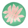 Assiette Green Leaf Ceramique Rose Vert / O 26 Cm - Peint A La Main - Laetitia Rouget
