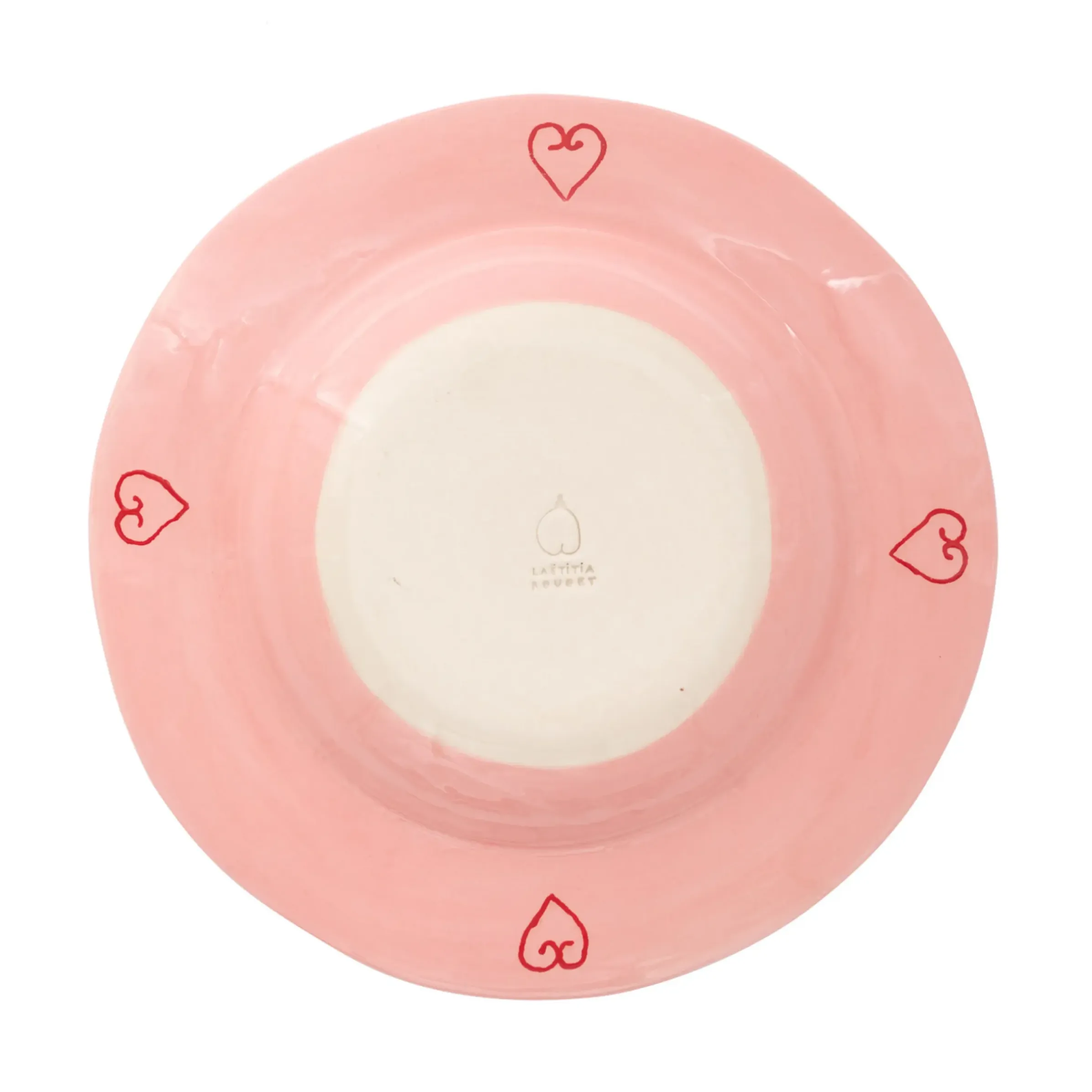Assiette It'S Ok I Probably Stalk You Too Ceramique Rose Rouge / O 26 Cm - Peint A La Main - Laetitia Rouget