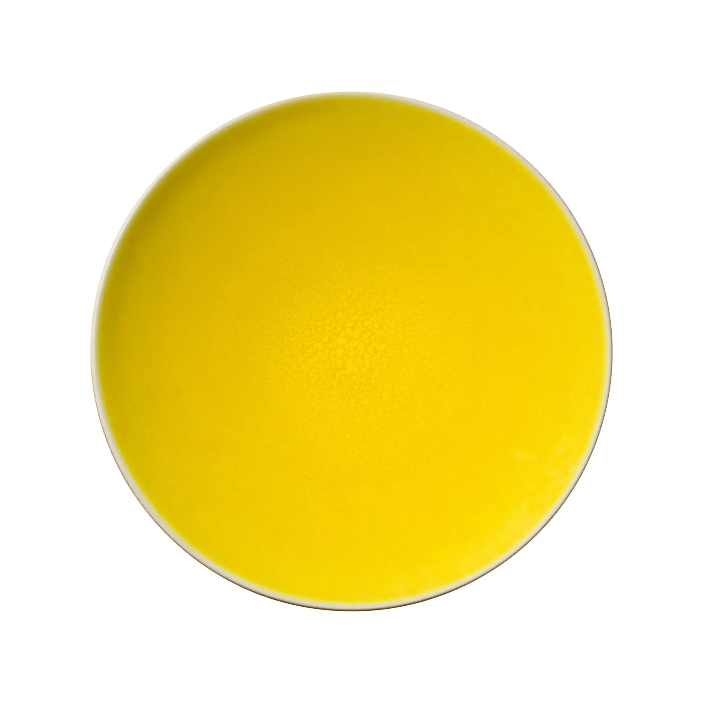 Assiette Tourron Ceramique Jaune / O 26 Cm - Gres Fait Main - Jars Ceramistes