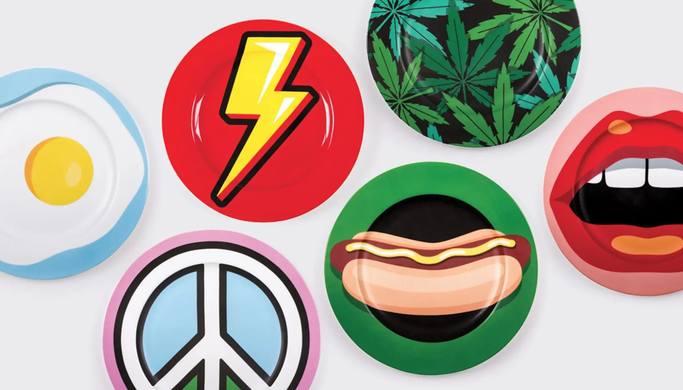 Assiette Weed Ceramique / Porcelaine - O 27 Cm - Seletti