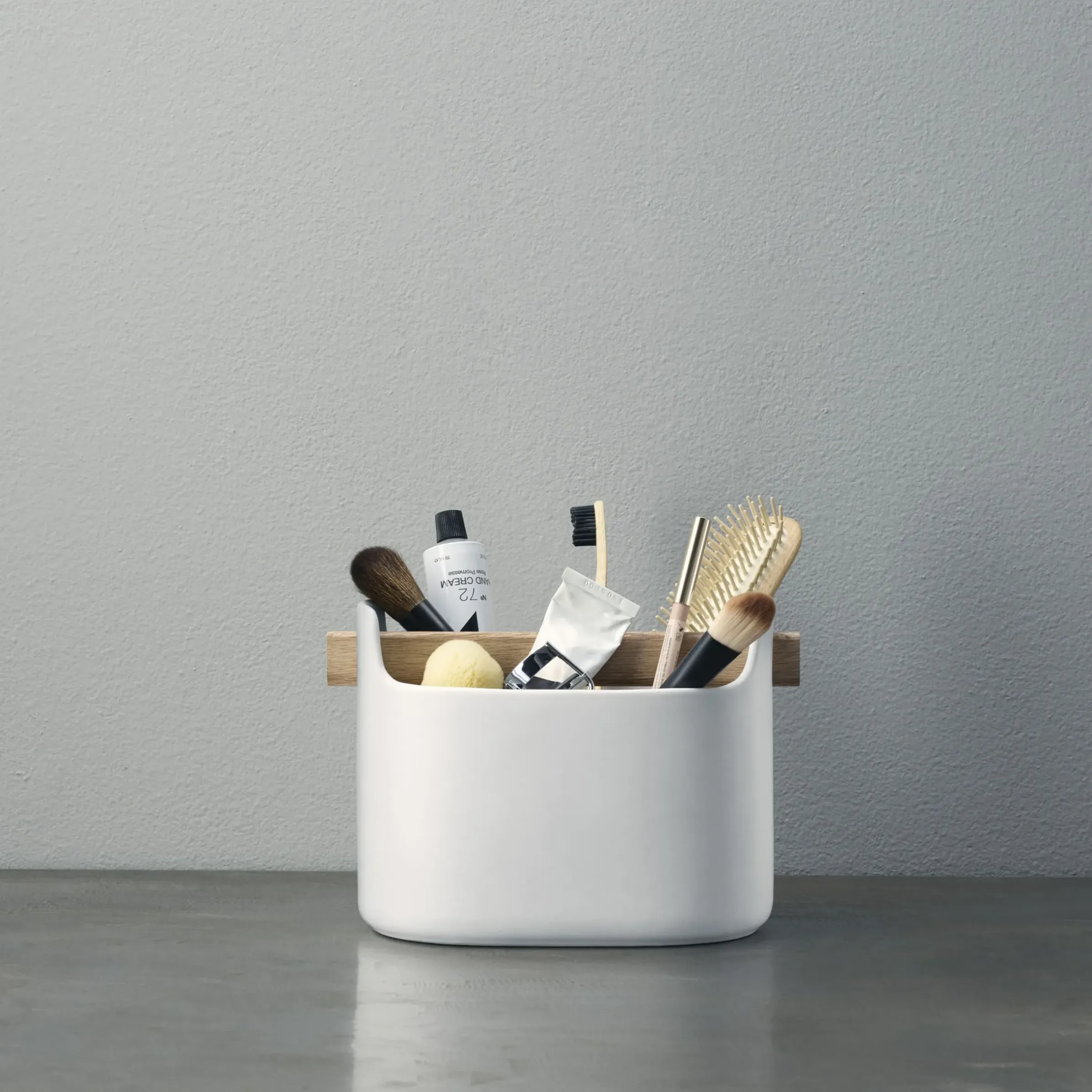 Bac De Rangement Toolbox Ceramique Blanc Bois Naturel / L 19 X H 15 Cm - Ceramique & Chene - Eva Solo