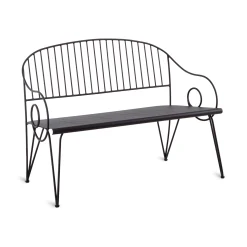 Banc Avec Dossier Ariete Metal;Tissu Blanc / L 127 Cm - Fer / Coussin D'Assise - Unopiu