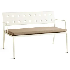 Banc Avec Dossier Balcony Lounge Metal Beige / Avec Accoudoirs - L 121,5 Cm - Hay
