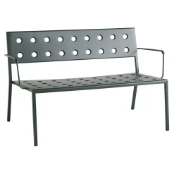 Banc Avec Dossier Balcony Lounge Metal Vert / Avec Accoudoirs - L 121,5 Cm - Hay