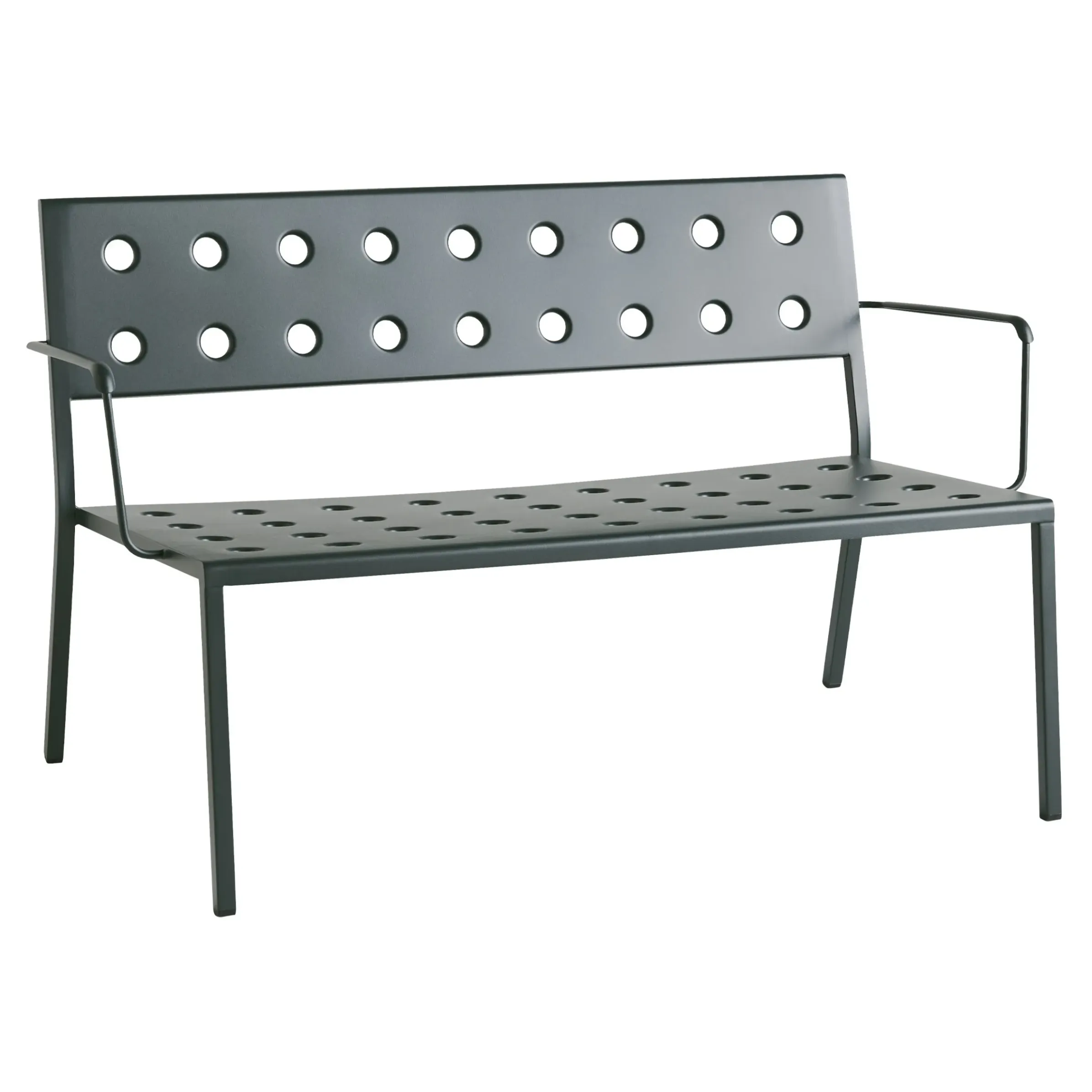 Banc Avec Dossier Balcony Lounge Metal Vert / Avec Accoudoirs - L 121,5 Cm - Hay