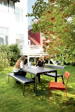 Banc Avec Dossier Bellevie Metal Beige / L 161 Cm - 4 Places - Fermob