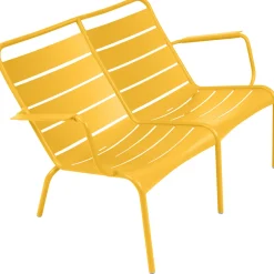 Banc Avec Dossier Luxembourg Duo Metal Jaune / 2 Places - L 119 Cm - Fermob
